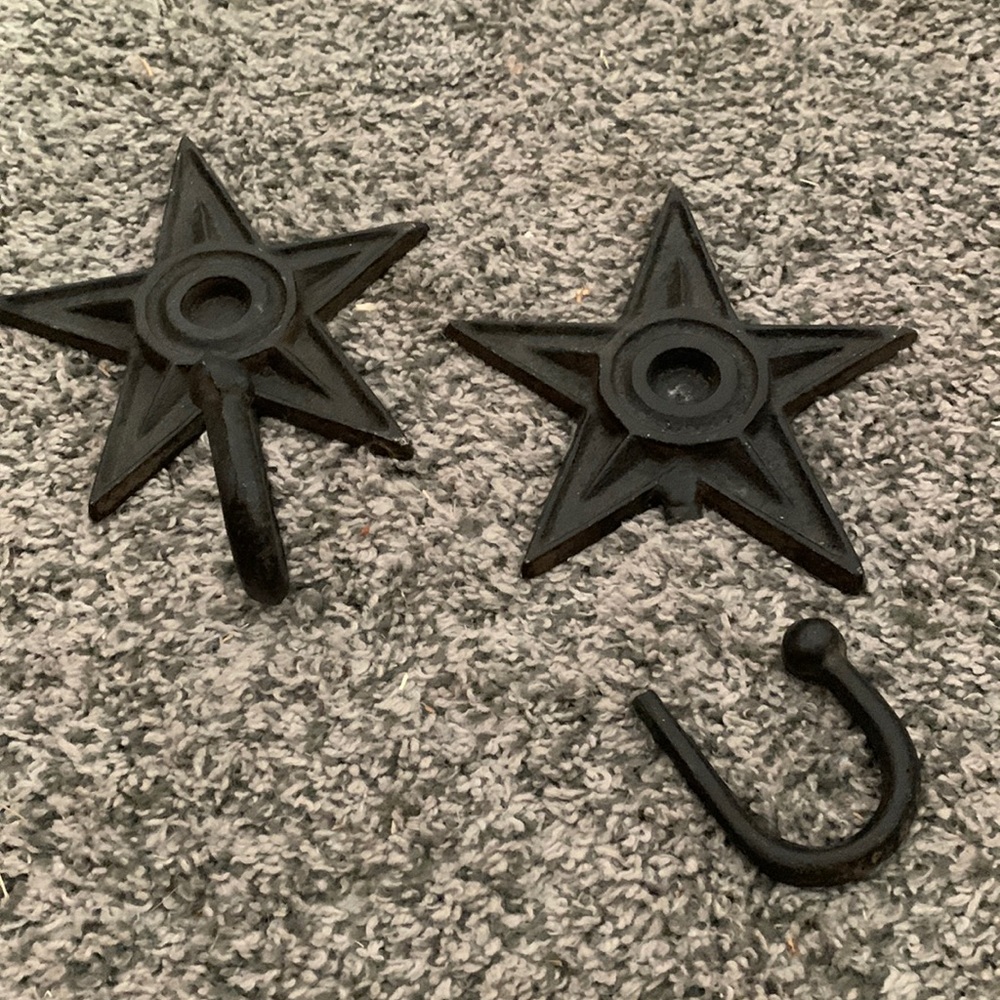 Cast iron star decor hook